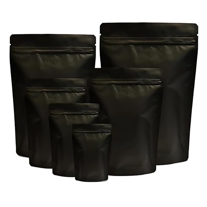 VELEXE Matte White/Black Reusable Zip Lock Stand Up Pouches