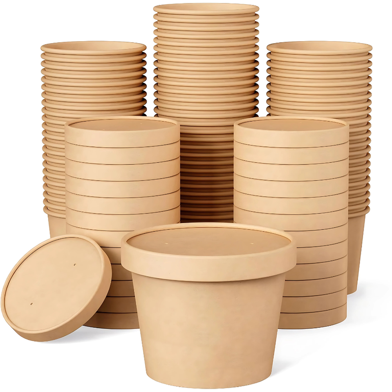 Eco-Friendly Food Containers Biodegradable Takeaway Disposable Boxes Compostable Meal Prep Sustainable Catering Supplies Recyclable Packaging Environmentally Friendly Takeout Kraft Paper Lunch