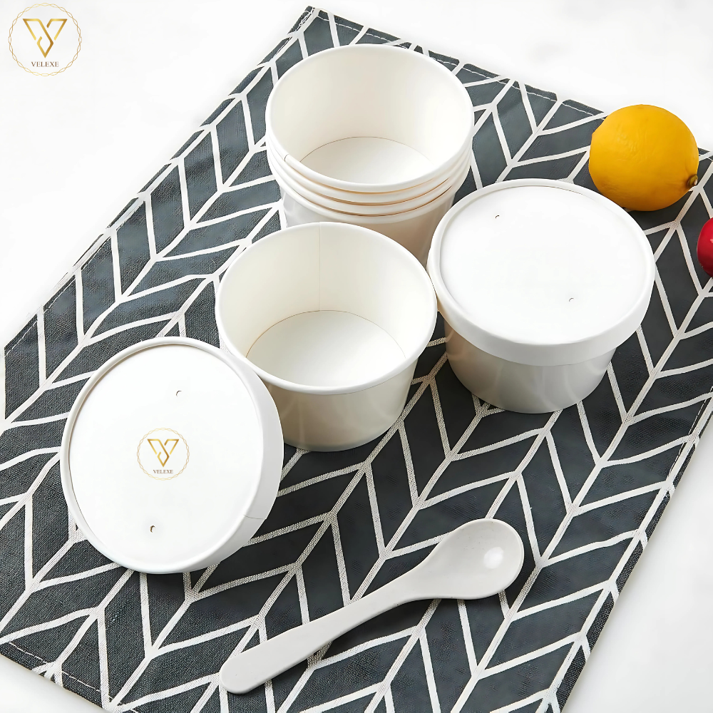 VELEXE White Kraft Paper Food Container