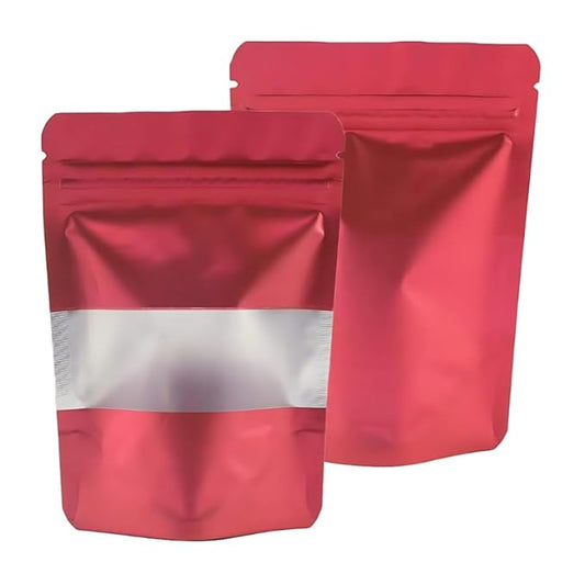 VELEXE Red Matte Zip Lock Stand Up Pouches| Reusable, Leakproof & Airtight Multi-Purpose Pouches with Self-Sealing Technology