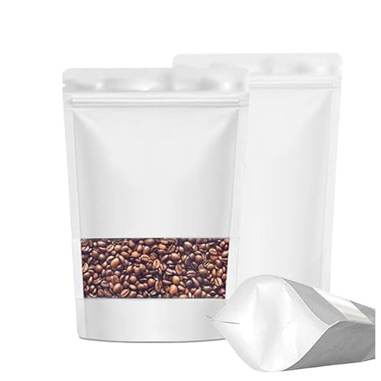 VELEXE White Matte Zip Lock Stand Up Pouches | Reusable, Leakproof & Airtight Multi-Purpose Pouches with Self-Sealing Technology
